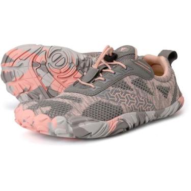 Imagem de Sapatos Joomra Minimalist Barefoot Femininos Tamanho 10 Cinza Rosa 41