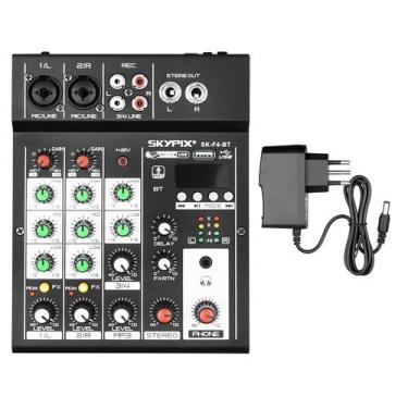 Imagem de Mesa De Som 4 Canais Com Bluetooth USB MP3 Player Display Saída Para G