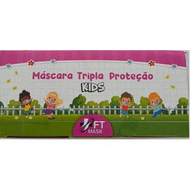 Imagem de Máscara tripla proteção Kids infantil caixa com 20 máscaras. - Mask