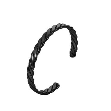 Imagem de Bracelete trançado aço inoxidável ajustável no pulso/ Pulseira masculi