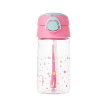 Imagem de Garrafa Infantil com Canudo em Silicone Cristal 370ml - Pimpolho -