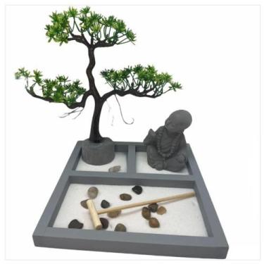 Imagem de Jardim Zen Porta Vela e Incenso com Buda 22x10cm - Apex