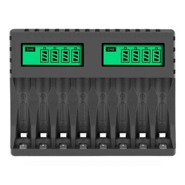 Imagem de Carregador De Pilhas Aa/aaa Para 8 Pilhas Com Display - KUTUMAI 