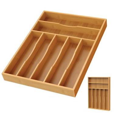 Imagem de Organizador de Talheres Bayting em Bambu 40x30x4 cm