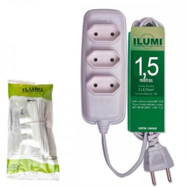 Imagem de Extensao Ilumi Paralela 2 Polos 0,75Mm Branca - 1,5M - 17901