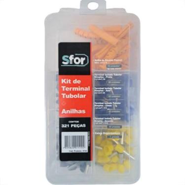 Imagem de Terminal Kit Sforplast - Anilhas + Terminais Tubulares Pre Isolados Co