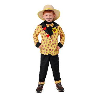 Imagem de Roupa Festa Junina Masculina Infantil Paletó Noivo Caipira - Fantasias