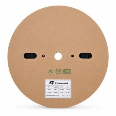 Imagem de Tubo Termo Retrátil 12mm 1kV Sem Cola 2:1 1/2" Preto - 1 metro - TERMO