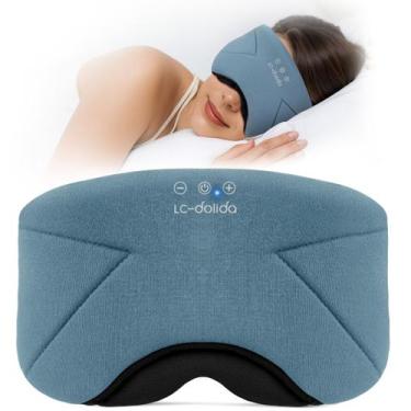 Imagem de Máscara de Dormir LC-dolida Bluetooth 5.4 Música Sem Fio Azul Cinza