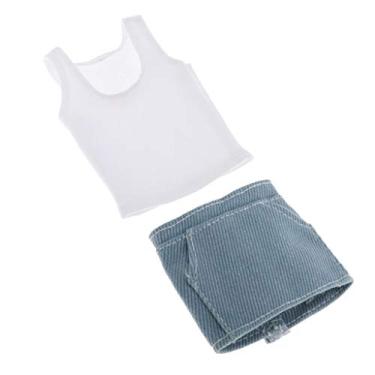 Imagem de YIJU 1/6 de Roupas Femininas E Shorts Brancos Roupas "PH , Saia jeans