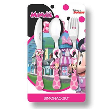 Imagem de Simonaggio Disney Kids Minnie Conjunto de Talheres de 3 Peças, Rosa