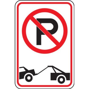 Imagem de Accuform FRP166RA Placa de estacionamento refletiva de alumínio de grau de engenheiro, legenda "(símbolo SEM estacionamento/reboque)", 45,7 cm de comprimento x 30,5 cm de largura x 0,2 cm de