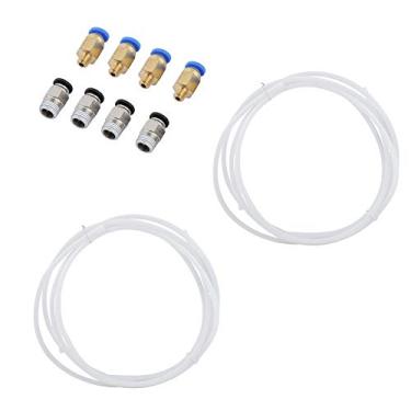 Imagem de Wendry Tubo de Teflon, 2*Tubo de Teflon PTFE +4*PC4-M6 Encaixe Rápido + 4*PC4-M10 Encaixe Pneumático Reto Adequado para Todas as Impressoras 3D PLA ABS de 1,75 mm