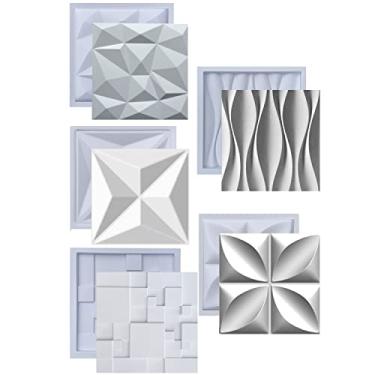Imagem de Kit Formas de Gesso 3D e Cimento ABS Molde pra Revestimento de Parede FDG Painel Decorativo