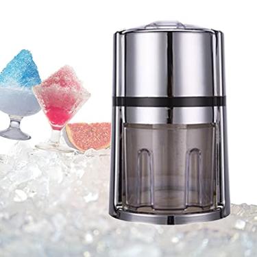 Imagem de Triturador de gelo manual portátil, mini triturador de gelo com material ABS e aço inoxidável, design ergonômico de alavanca, máquina de barbear gelo para uso doméstico em bar, loja de bebidas frias, cafeteria