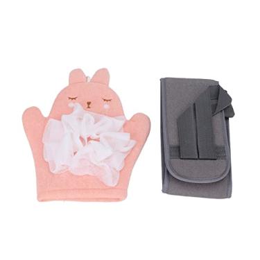 Imagem de Luvas de banho esfoliantes, tiras esfoliantes nas costas, costura fina, gaze, braço de toalha, remoção de pele morta, uso diário