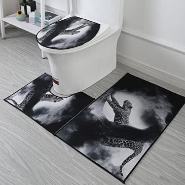 Imagem de 3 peças produtos de decoração de banheiro para casa conjunto de três peças para banheiro em mármore tapete de porta tapete de banheiro, b