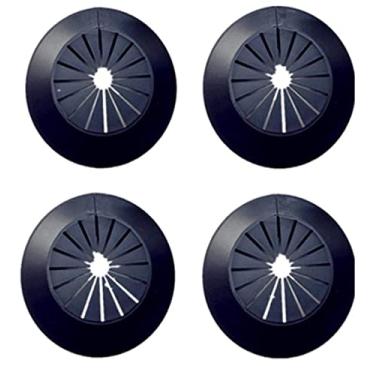 Imagem de Flange de parede Fácil instalação Plástico Radiador Guarnição Tubo de água Tampa de drenagem Linha de drenagem Colarinho Capa de Parede Tubo Decoração Coleiras de Tubo, Capa de Coleira de Tubo (Dentro de 4,48 polegadas preto)