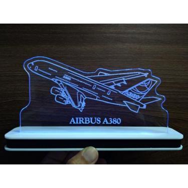 Imagem de Luminária Decorativa Com Led Airbus A380 - Hobbies Do Ofício