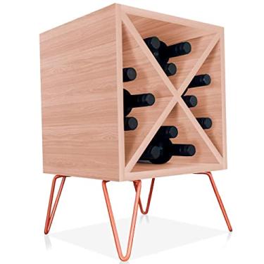 Imagem de Suporte Adega De Vinho Santiago Madeira MDF 12 Garrafas - Cobre Jade