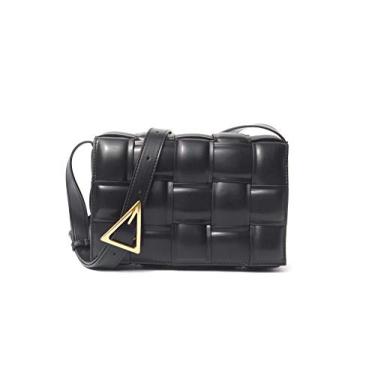Imagem de B.Bella Bolsa feminina de tecido com cassete acolchoada, Preto, Large