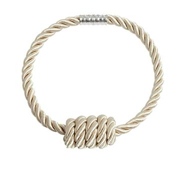 Imagem de 1 peça cortina de amarração clipe magnético fivela corda tecer cortinas de bola penduradas retenções fecho suporte de cortina acessórios, bege, 4 peças