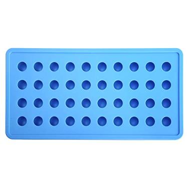 Imagem de Bola de gelo, molde de bandeja de cubos de gelo de silicone com 40 furos para acessórios de bar de festa (azul)