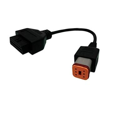 Imagem de Adaptador SuperOBD para cabo de 6 pinos para Harley Motocicleta Davidson etc para obter informações de diagnóstico de scanner ou celular OBD Harley 6 pinos para 16 pinos para Harley Bikes