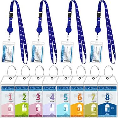 Imagem de Saintrygo Pacote com 12 cordões de cruzeiro para cartão de navio, carretel retrátil para crachá, impermeável, porta-etiquetas de bagagem de cruzeiro, itens essenciais para ingressos de celebridades