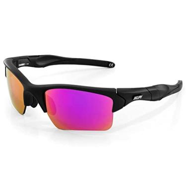 Imagem de Óculos de Sol Hupi Garbo Armação Preto Lente Rosa Espelhado