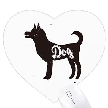 Imagem de Tapete de borracha para cães preto e branco coração animal tapete de escritório