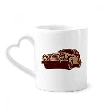 Imagem de Caneca de cerâmica com desenho de carros clássico vermelho profundo xícara de coração de vidro