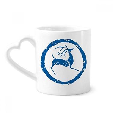 Imagem de Caneca azul de cervo dos desenhos animados café cerâmica copo de coração de vidro