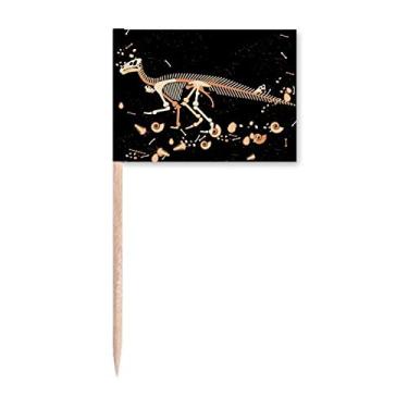 Imagem de Miniatura de ossos de dinossauro, sinalizadores de palito de dentes, enfeite de festa