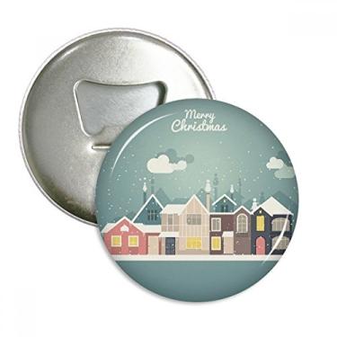 Imagem de Ilustração do festival da casa de Natal, abridor de garrafas, ímã de geladeira, emblema multifuncional