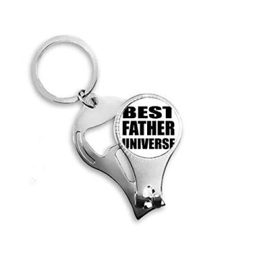 Imagem de Best Father Dad Universe Festival Quote Nail Nipper Ring Chaveiro Abridor de Garrafas Cortador