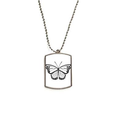 Imagem de Colar simples com pingente de borboleta preta corrente de aço inoxidável com pingente para animais de estimação