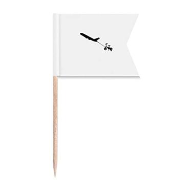 Imagem de Bandeiras de palito de dente de conexão de carro para avião balão Marcação de rotulagem para bolo de festa comida prato de queijo