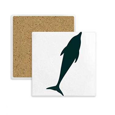 Imagem de Blue Ocean Docile Streamline Porta-copos quadrado golfinho copo copo copo suporte subplaca pedra isolante