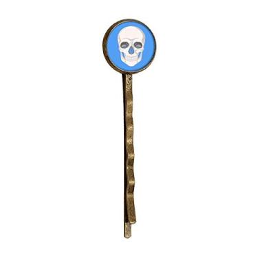 Imagem de Lucky Ilustration Of Skull Bone Retro Metal Hair Bobby Pin Headwear