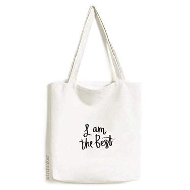 Imagem de I Am the Best Quote Art Deco Gift Fashion Tote Canvas Bag Shopping Satchel Casual Bolsa