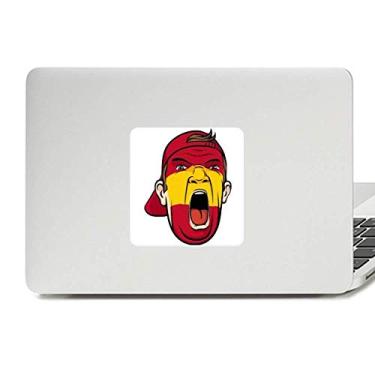 Imagem de Bandeira da Espanha Maquiagem Facial Cabeça Gritando Adesivo Vinil Paster Laptop Decoração PC