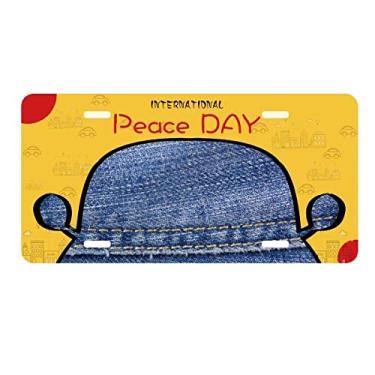 Imagem de DIYthinker Jeans Jean Cowboy Forro Têxtil Placa de Licença Etiqueta Decoração de Carro Dia da Paz