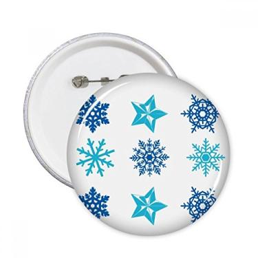 Imagem de Círculo de Natal com ilustração de flocos de neve e broche redondo, decoração de roupas, presente, 5 peças