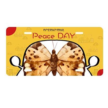 Imagem de DIYthinker Placa de carro Borboleta com asas marrons Placa de carro Decoração Dia da Paz