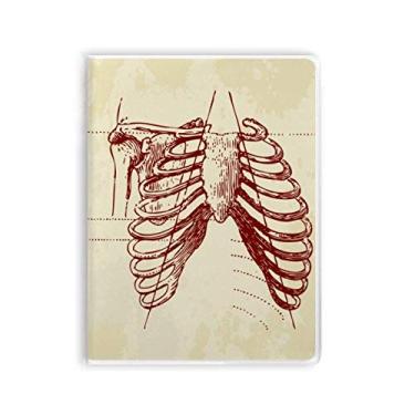 Imagem de Diário de capa macia para caderno de esqueleto com desenho de plumas humanas