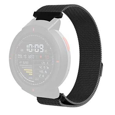 Imagem de Pulseira Magnética Milanese compatível com Amazfit Verge A1811 A1801 e Amazfit Verge Lite A1818 - Marca LTIMPORTS (Preto)