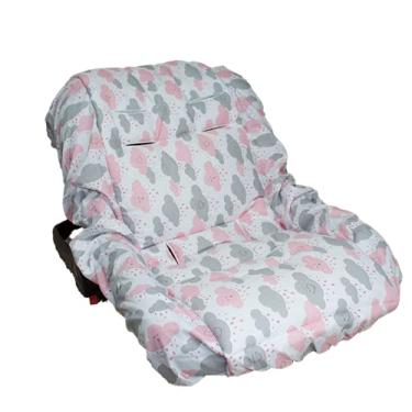 Imagem de Capa de Bebê Conforto 100% Algodão - Chuva de Benção Rosa