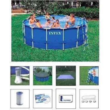 Imagem de Piscina Armação Redonda 16805 Litros + Bomba Filtro 110v Escada Proteção Fundo Intex 110v #28241