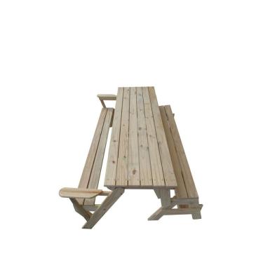 Imagem de Banco que Vira Mesa 2m para 8 pessoas com Braços Laterais